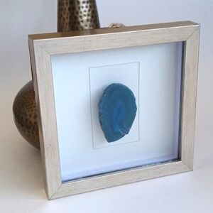 3D Effect Blue Agate Shadow Box Framed Wall Art Home Decor Design 8 1/2”x8 1/2”